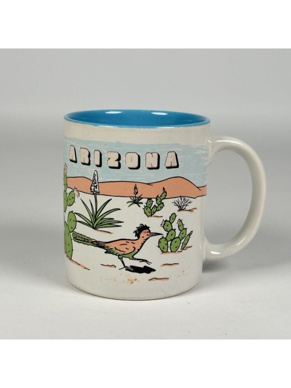 Vintage Arizona Coffee Mug Roadrunner & Desert Scene Collector Series Ceramic